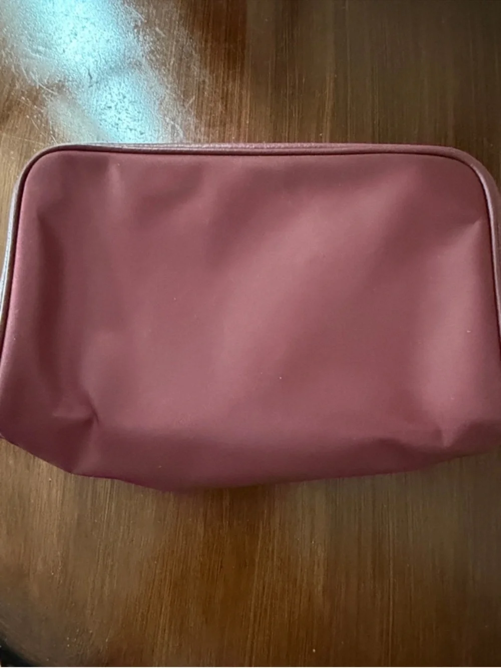 Coach Ellis Nylon Cosmetic Case in Burgundy Wine Color Gold Accents